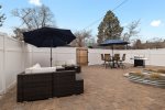 Hot tub and outdoor dining for four